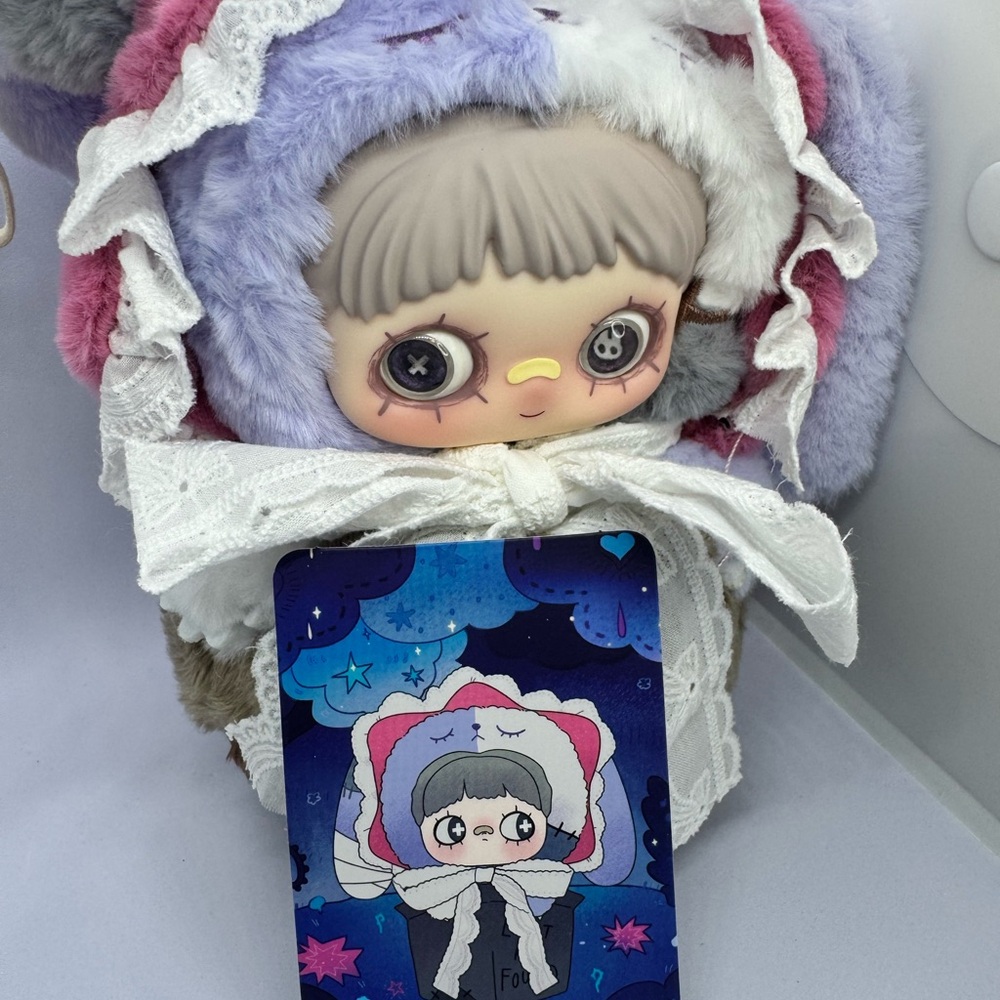 MayMei Adorable Plush Doll with Bow - Purple and Pink